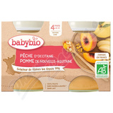 BABYBIO broskev-jablko 4m+ 2x130g